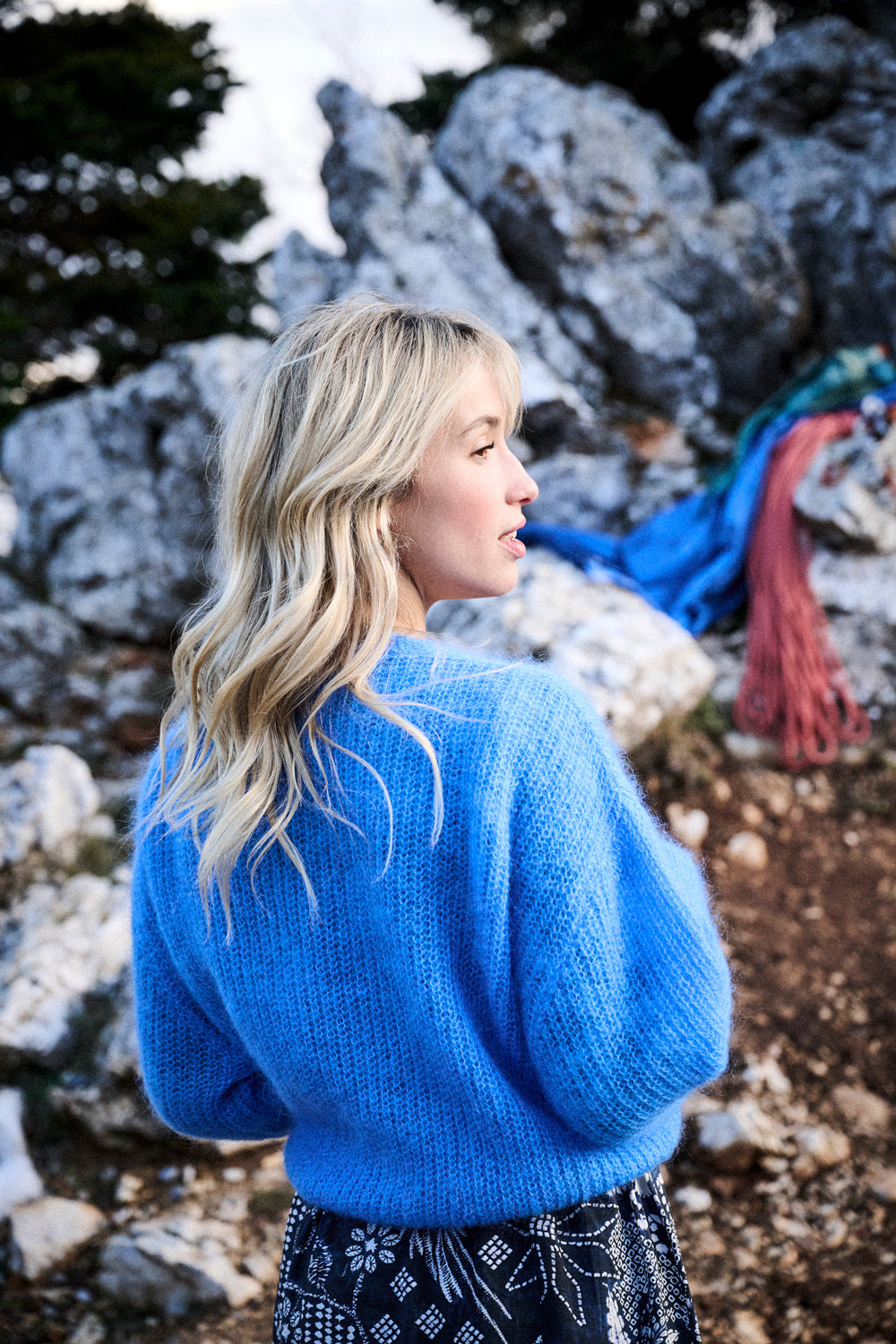 Gilet en mohair Laure bleu