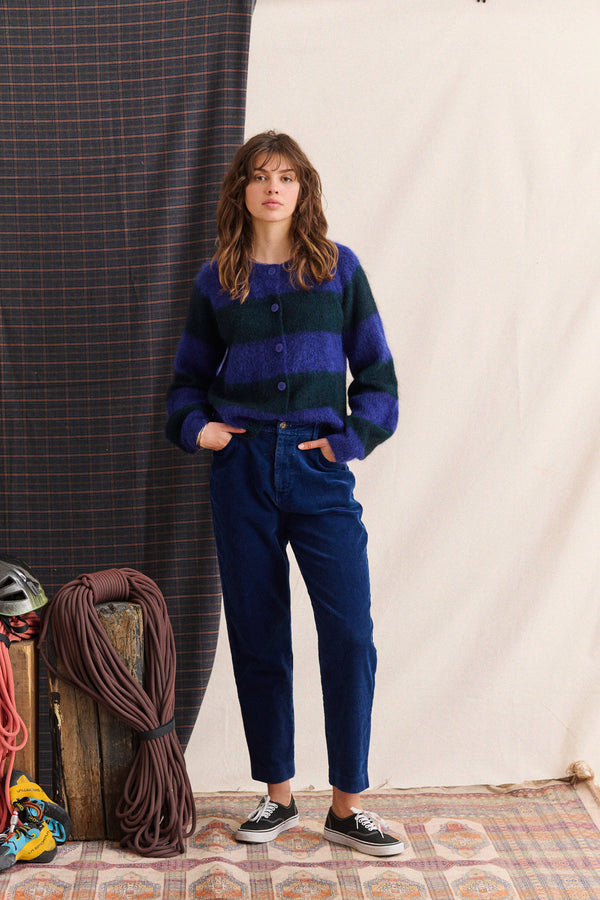 Gilet Lipa rayé vert & bleu