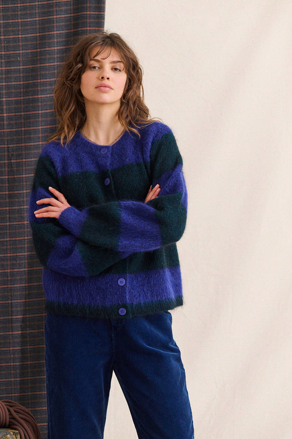 Gilet Lipa rayé vert & bleu