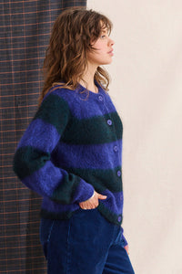 Gilet en mohair Lipa vert & bleu