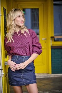 Blouse Binta vichy bordeaux