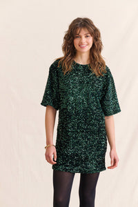 Robe Rally à sequins verts