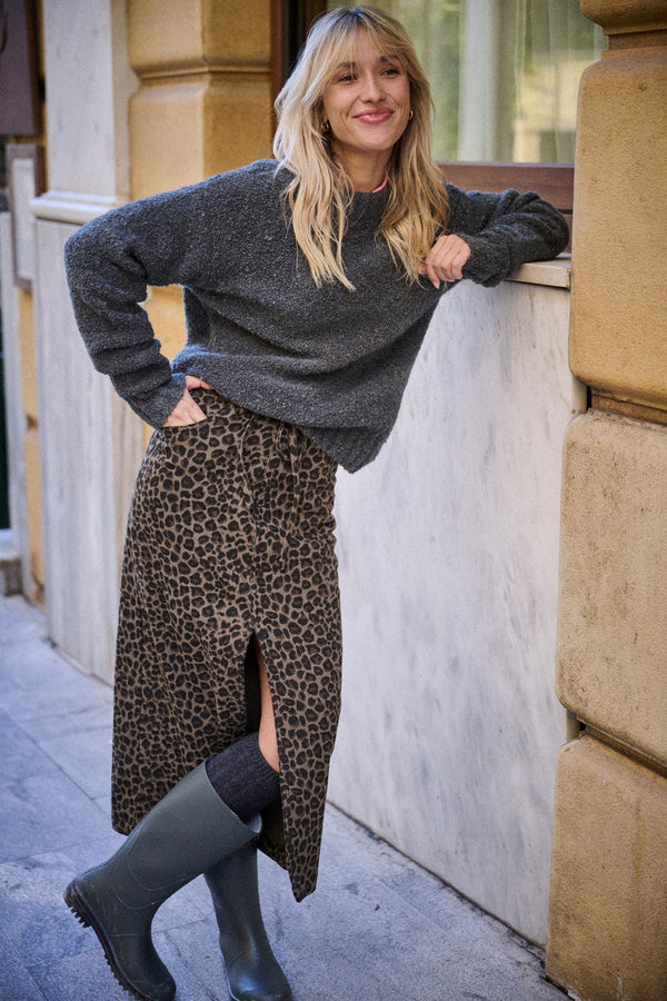 Jupe Jess • Léopard carbone