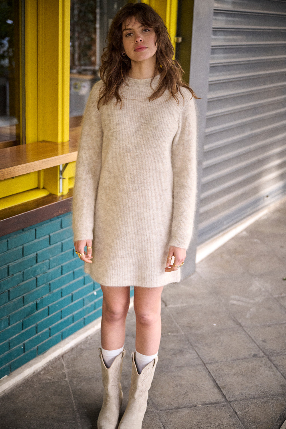 Robe en mohair Rona beige