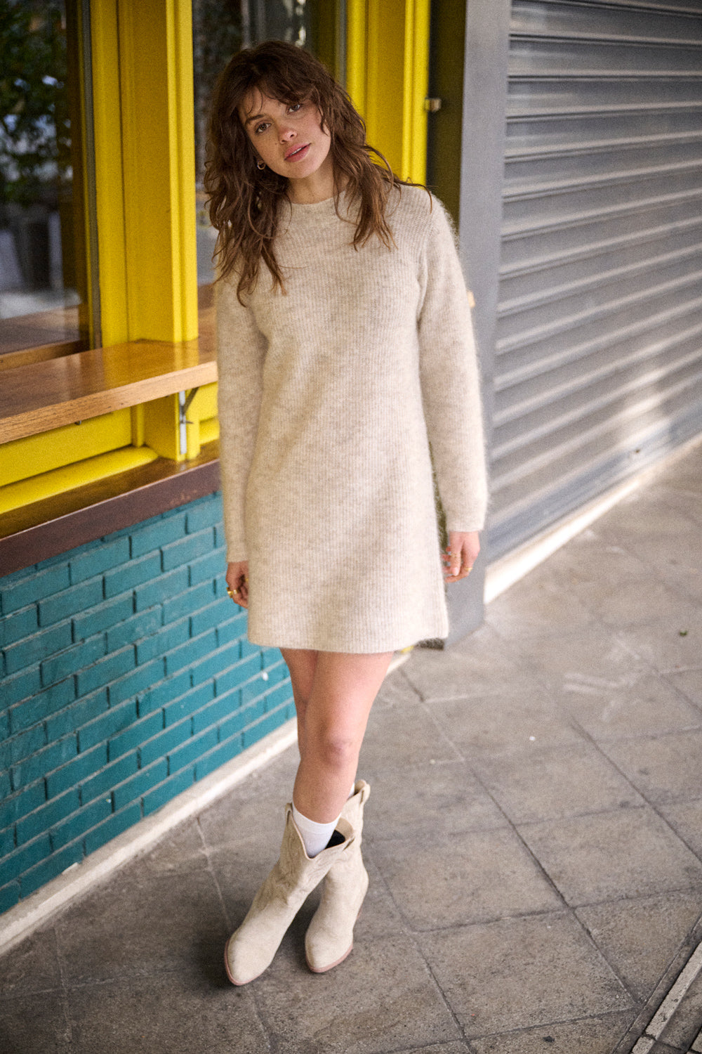 Robe en mohair Rona beige