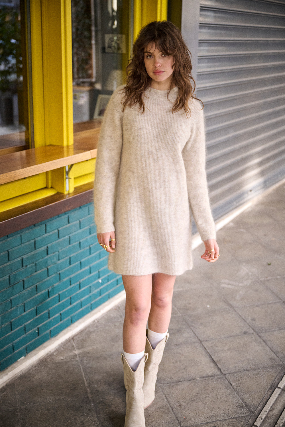 Robe en mohair Rona beige