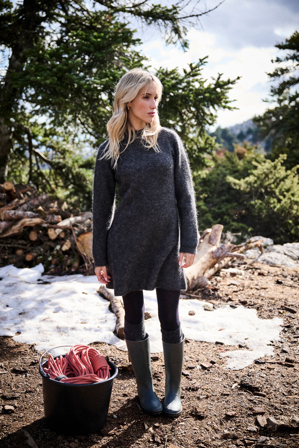 Robe en mohair Rona grise