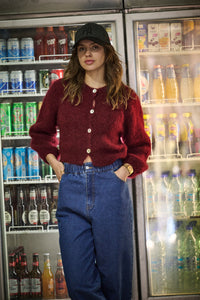 Gilet en mohair Lea bordeaux