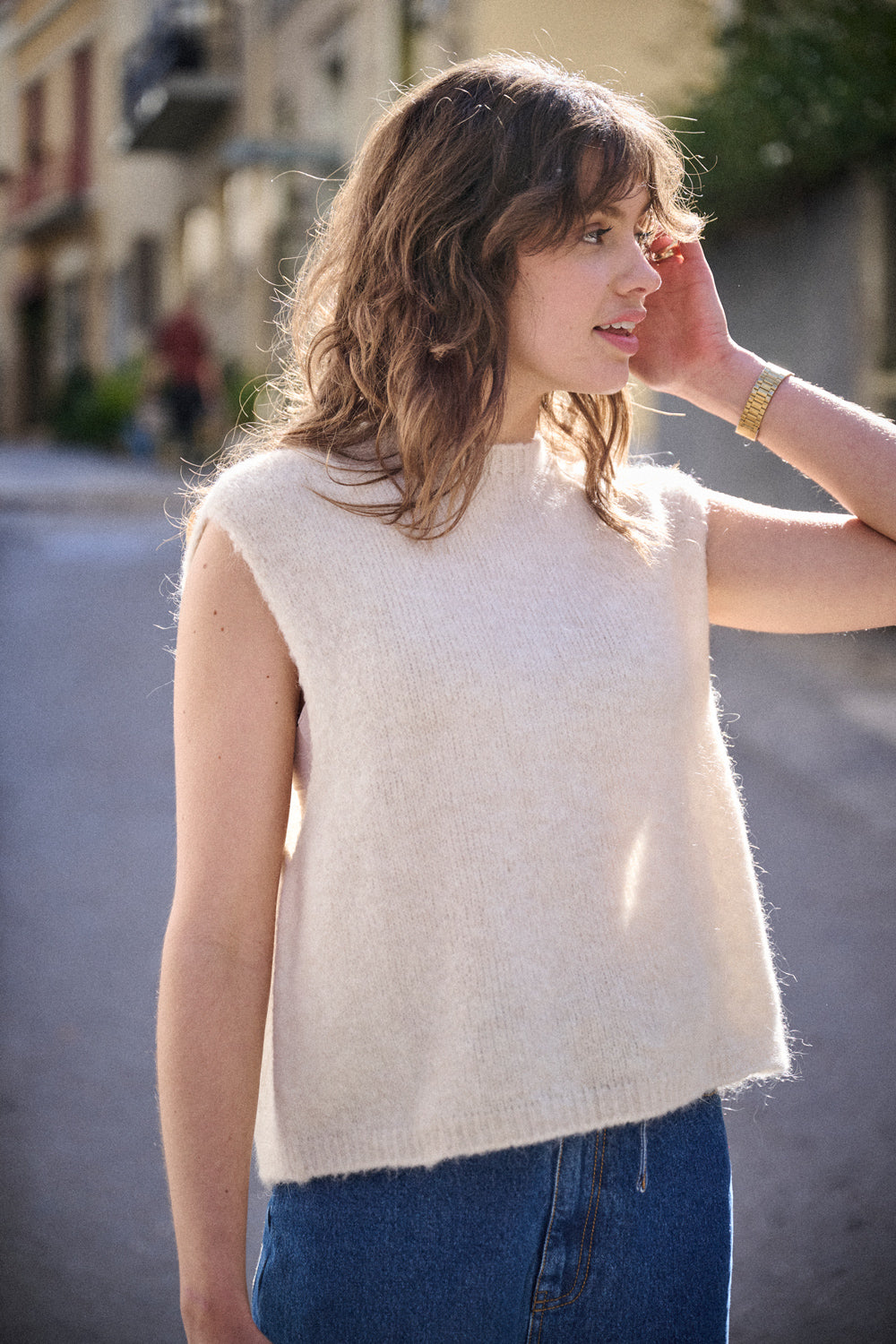 Pull en mohair Marco blanc