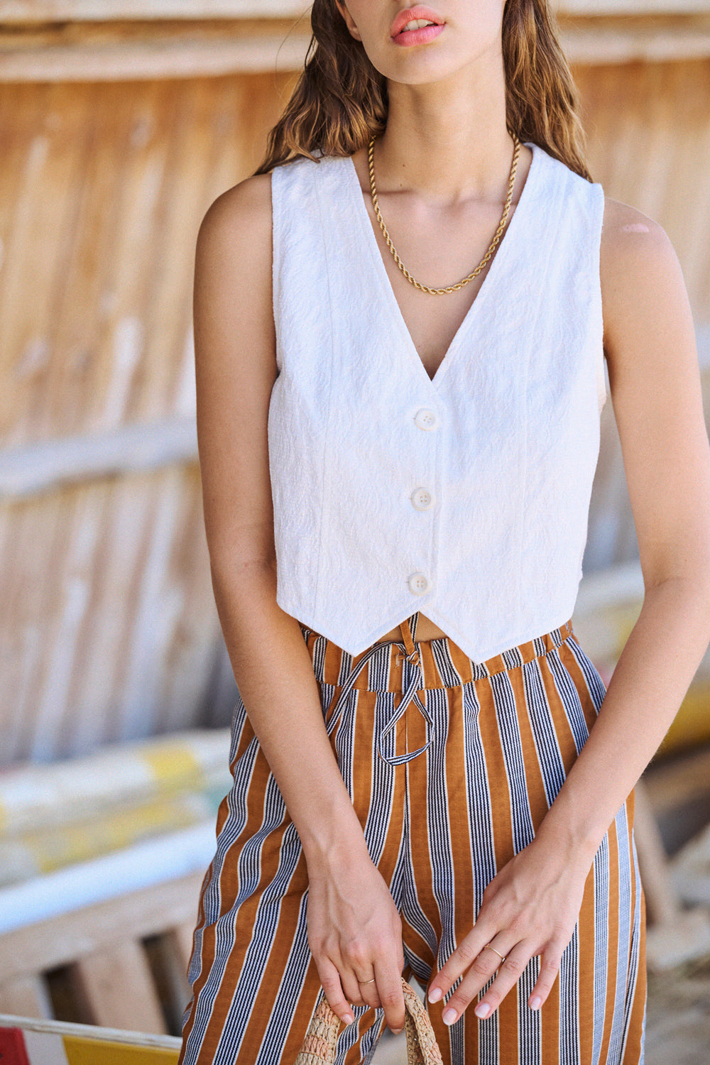 Veste Vivi en jacquard écru