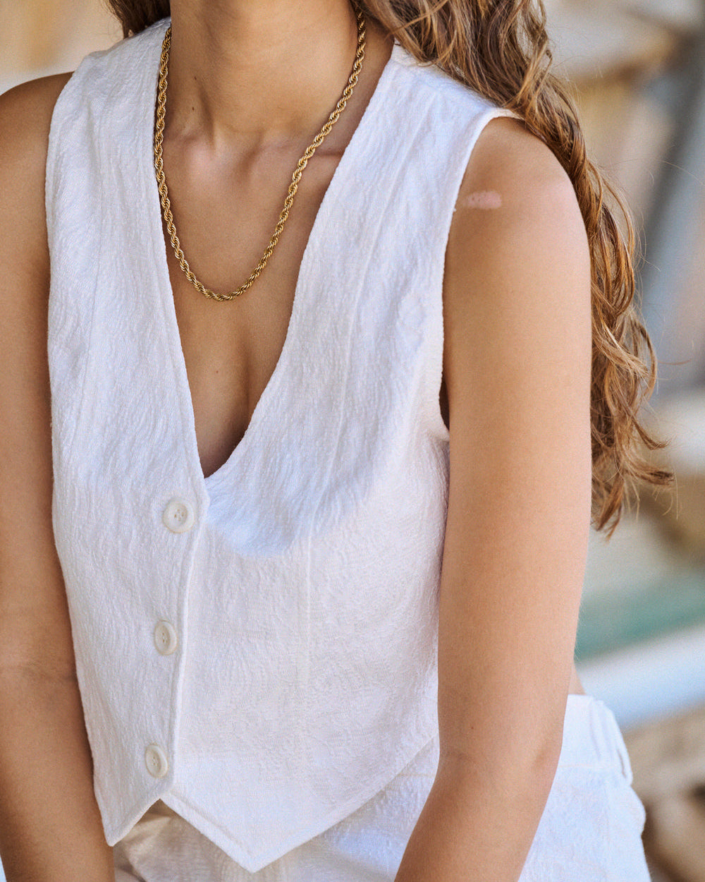 Veste Vivi en jacquard écru