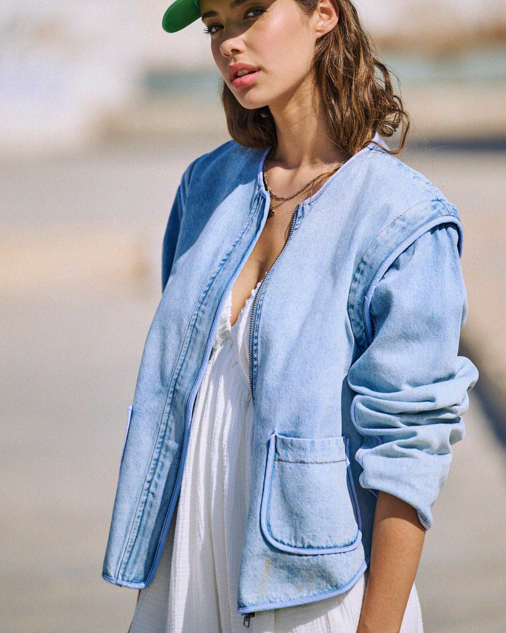 Veste en Denim Bleu