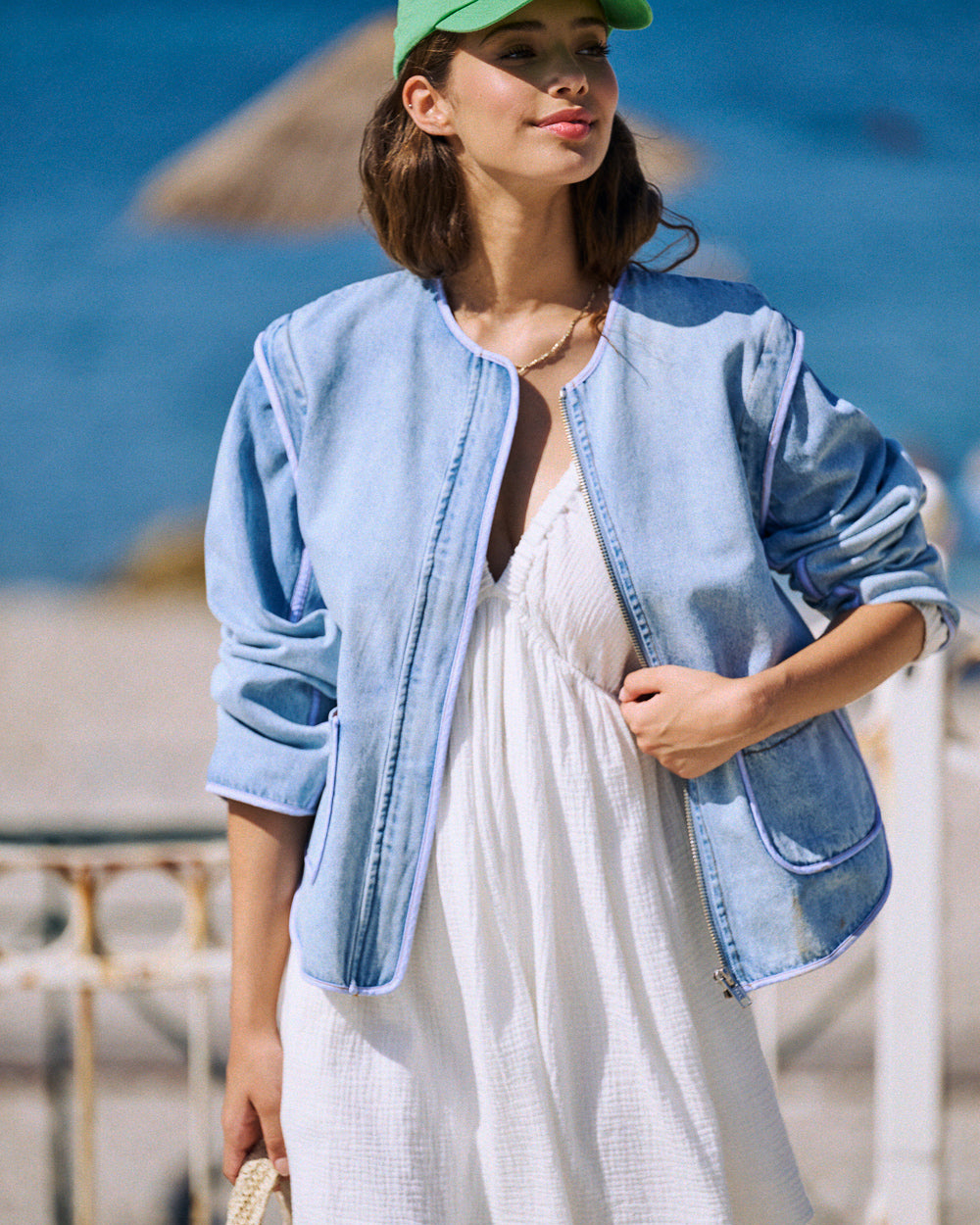 Veste en Denim Bleu