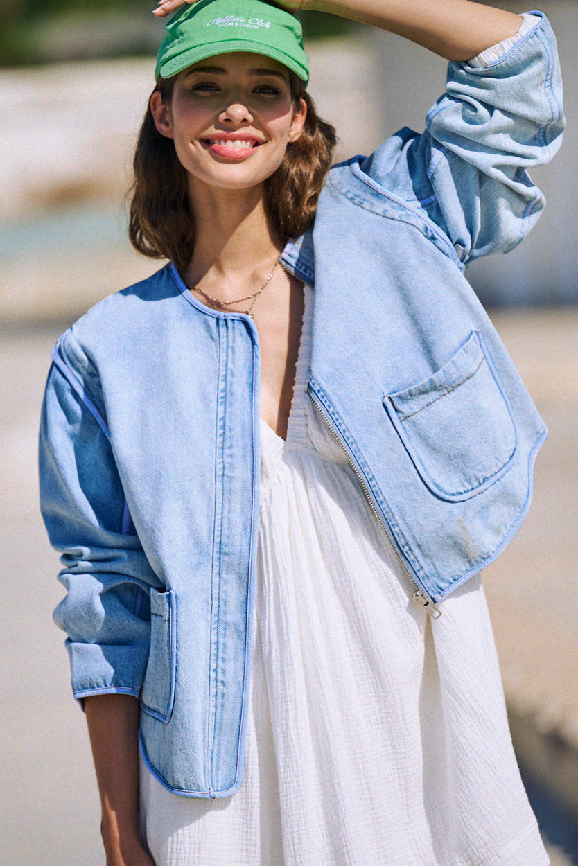 Veste en Denim Bleu