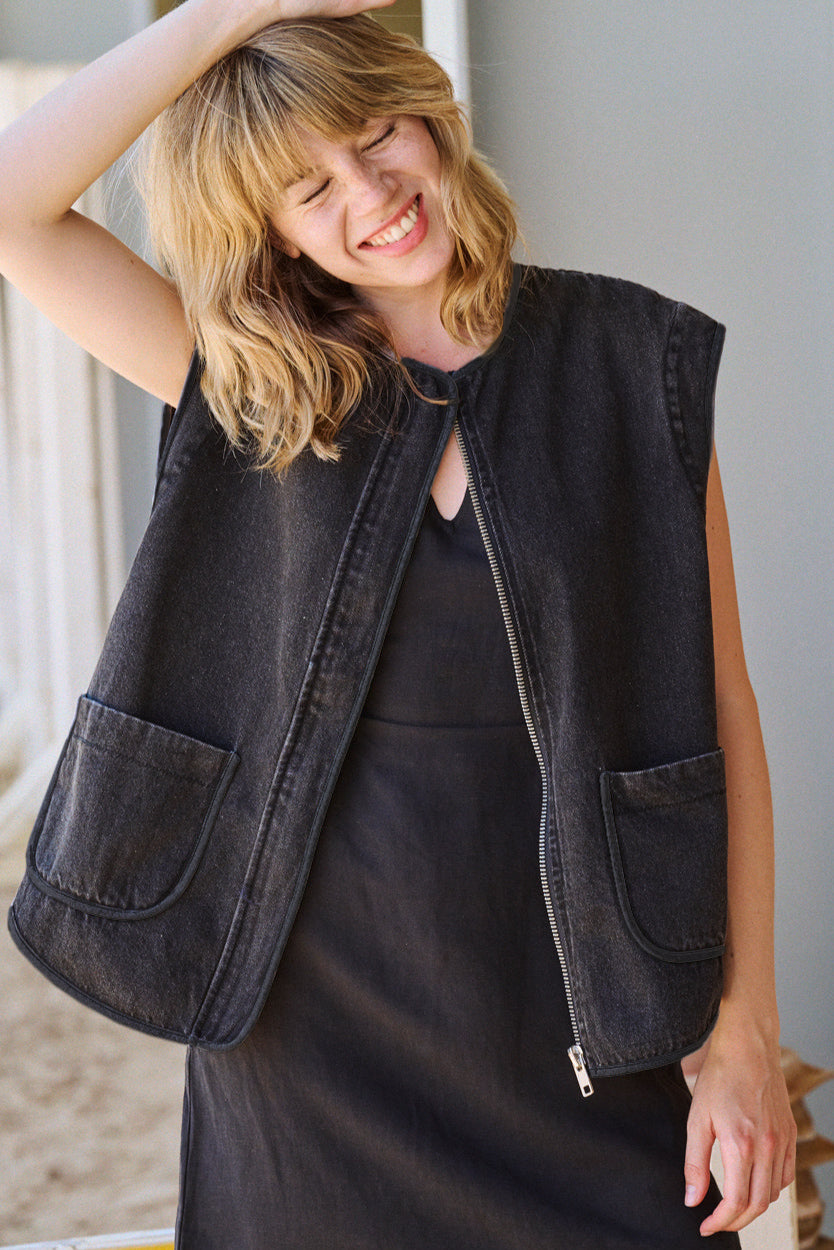 Veste en Denim Carbone