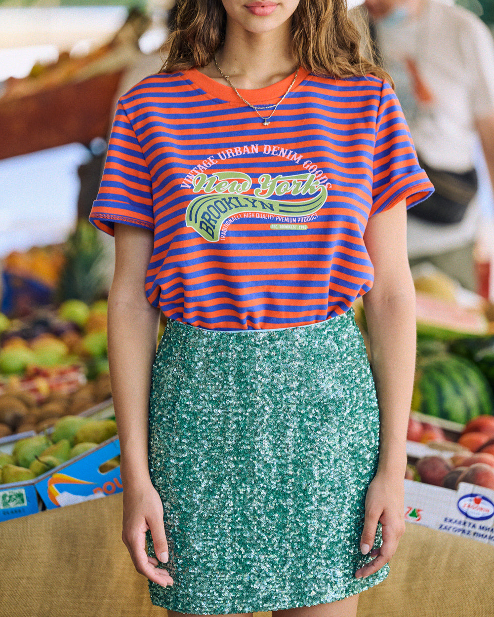 Jupe Jen à sequins verts