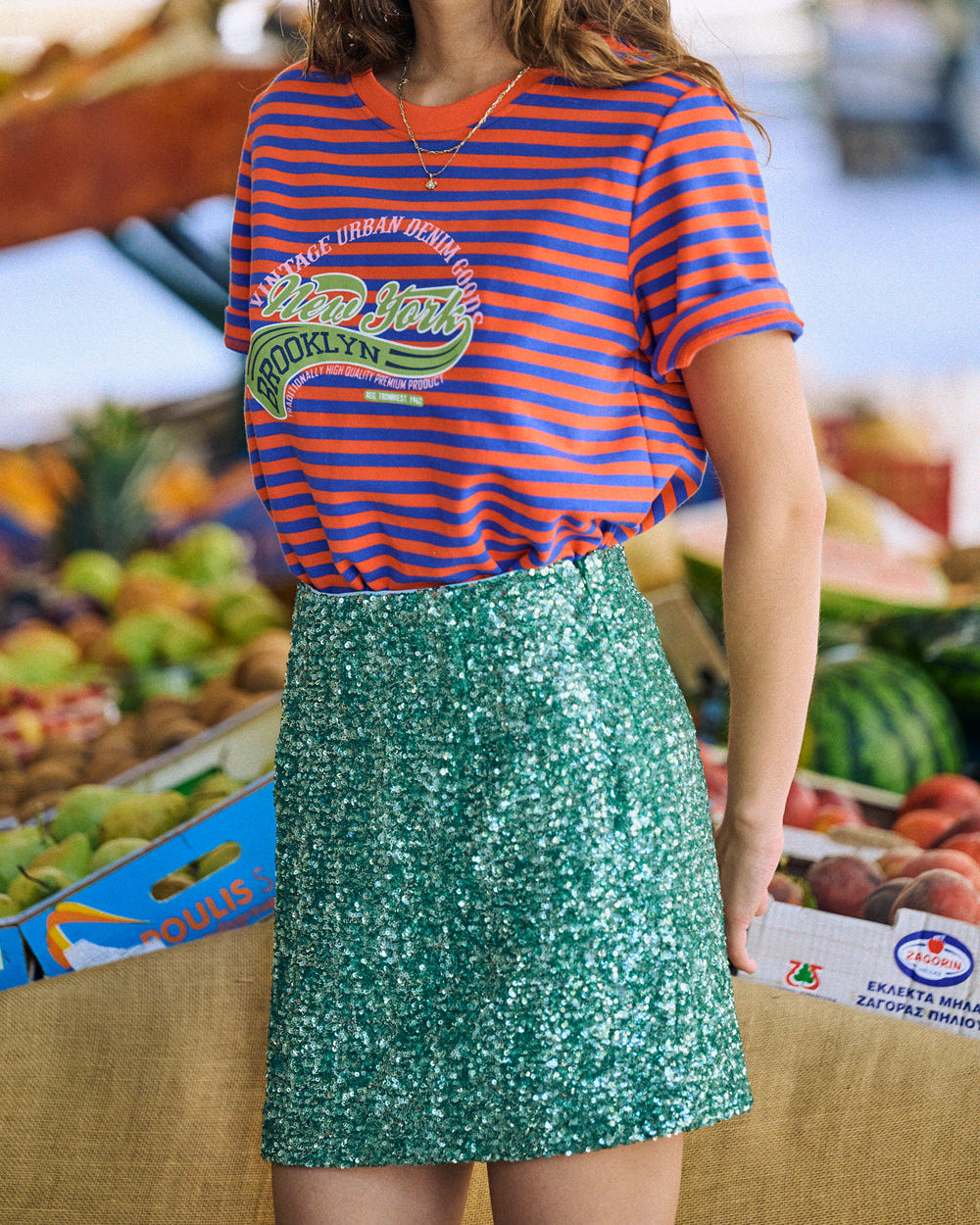 Jupe Jen à sequins verts