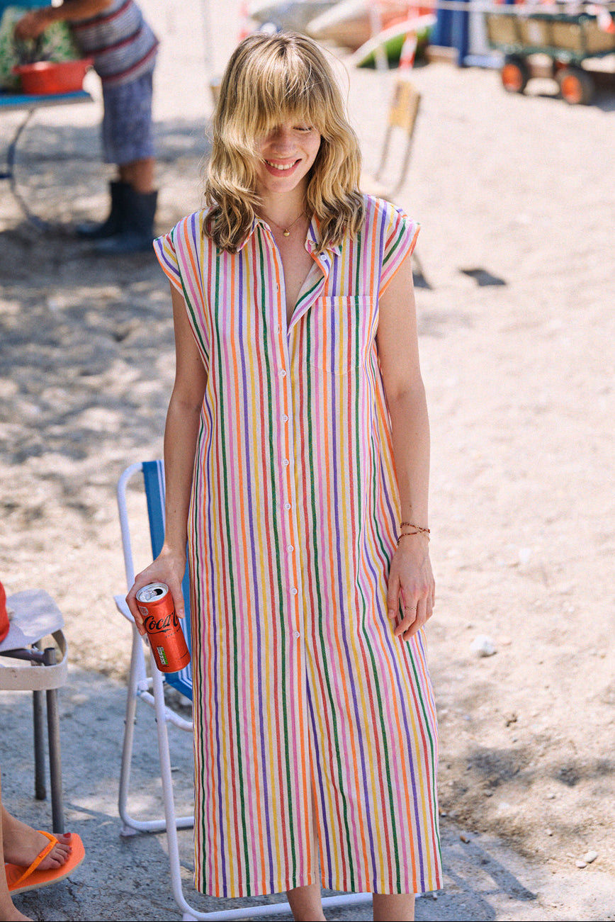 Robe Rayne à rayures multicolores