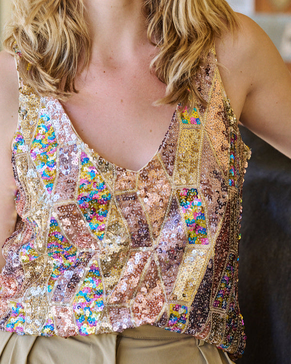 Ensemble à sequins multicolores