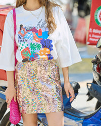Jupe Jen à sequins multicolores