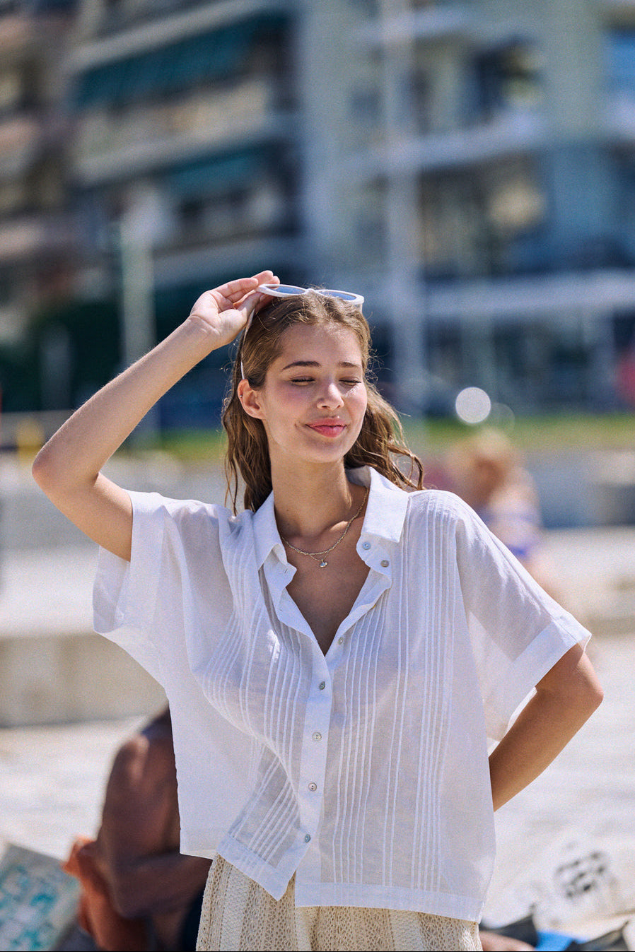 Chemise Caraiba ouvrage écru