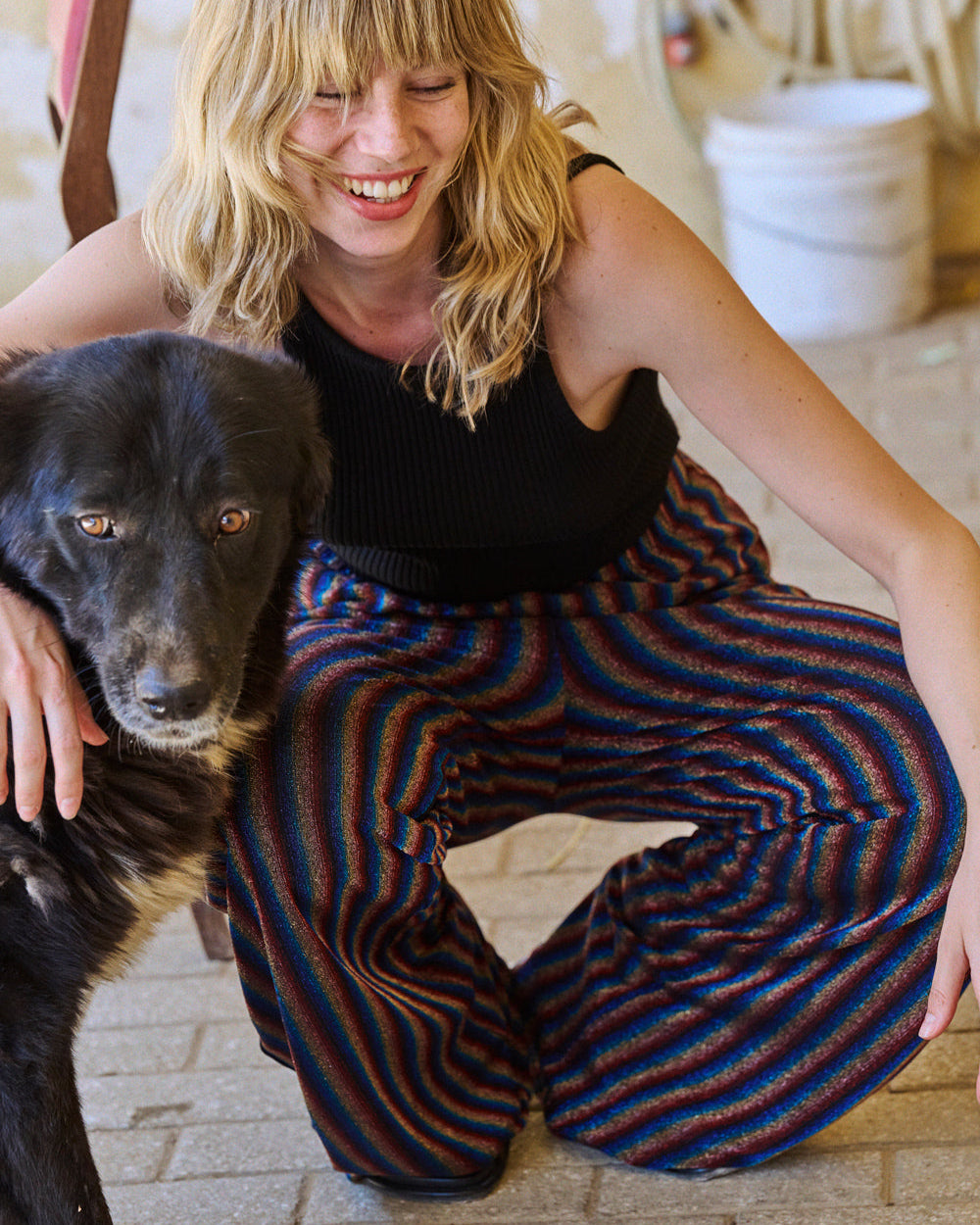 Multicolor Lurex Paulo Pants