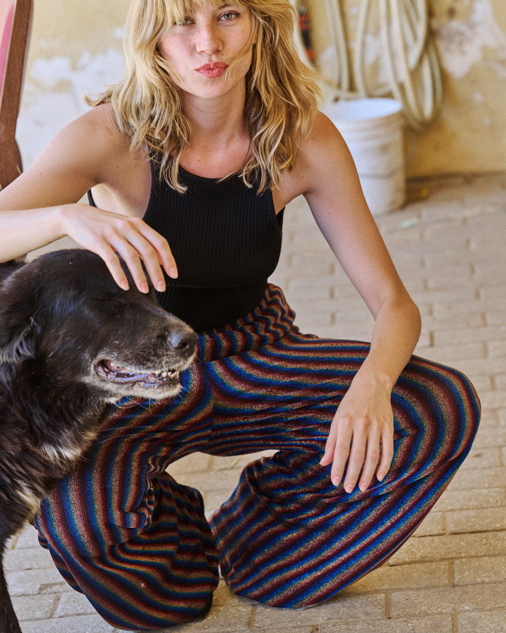 Multicolor Lurex Paulo Pants