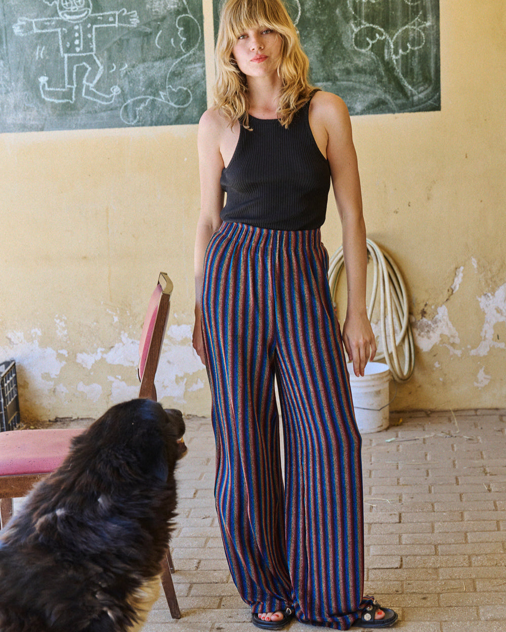 Multicolor Lurex Paulo Pants