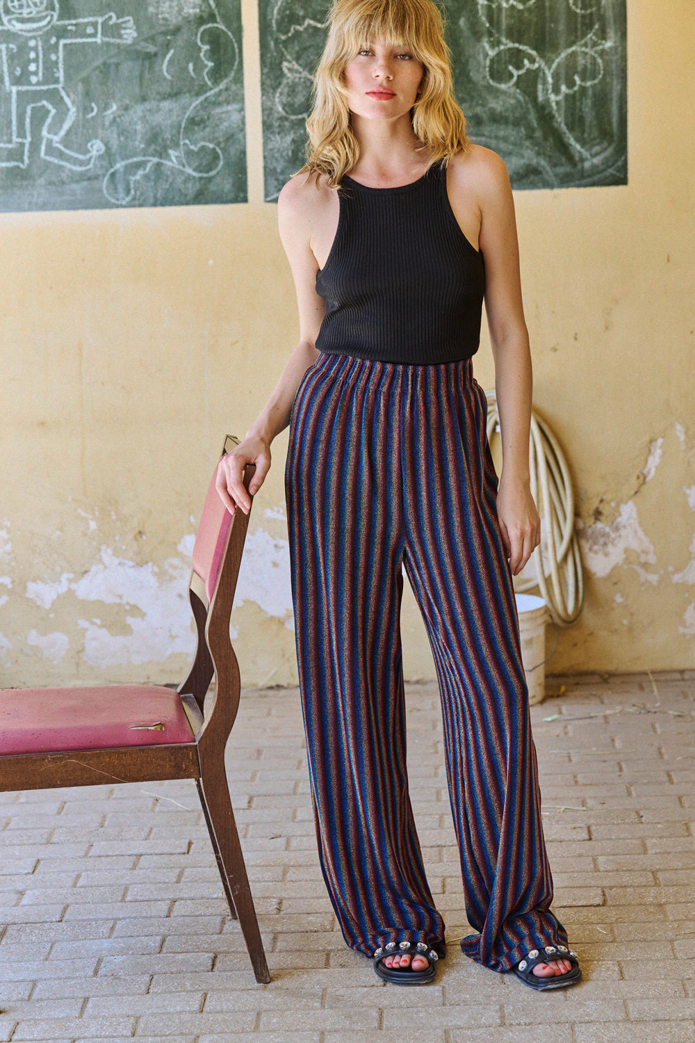 Multicolor Lurex Paulo Pants