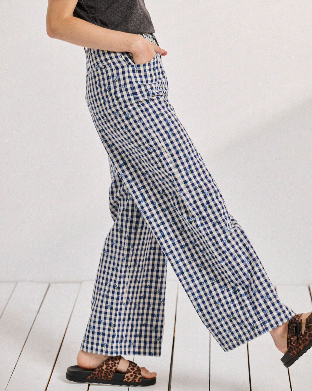 Pantalon Pali Carreaux Fleuris