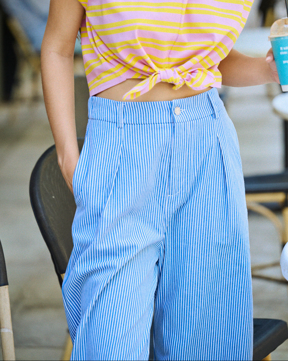 Blue Stripes Pol Pants