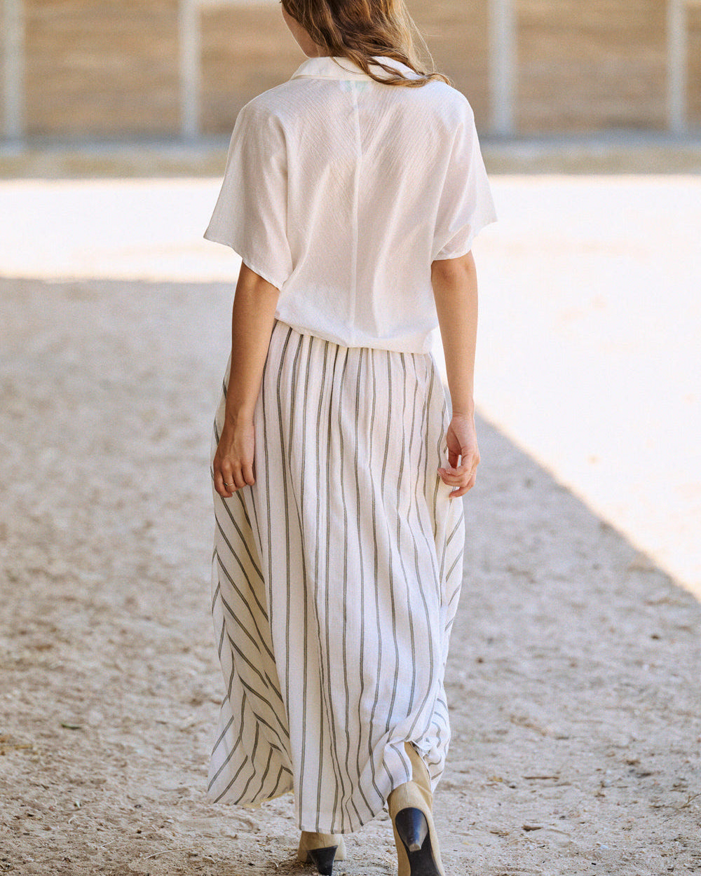 Jupe Jully à rayures kaki