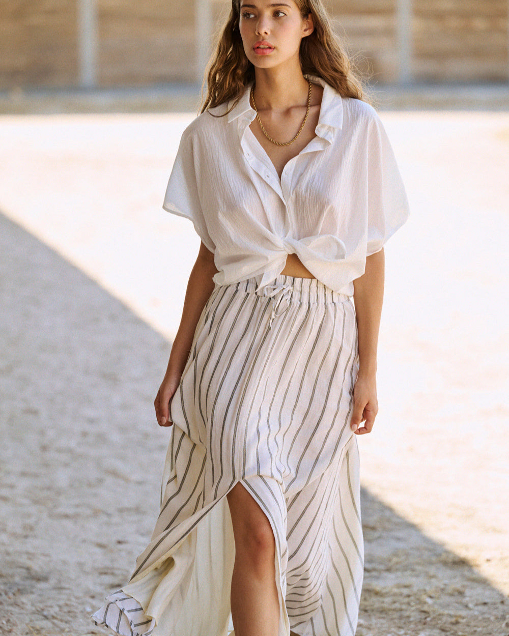 Jupe Jully à rayures kaki