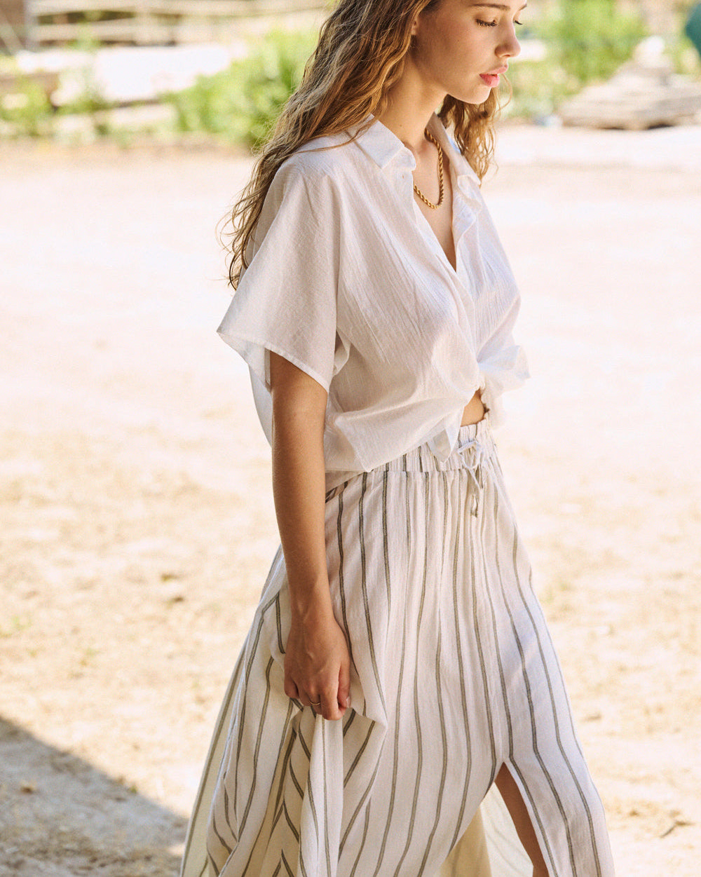 Jupe Jully à rayures kaki