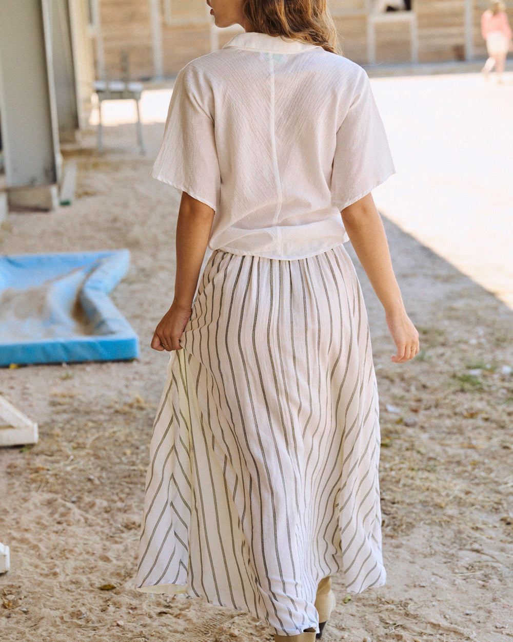 Jupe Jully à rayures kaki