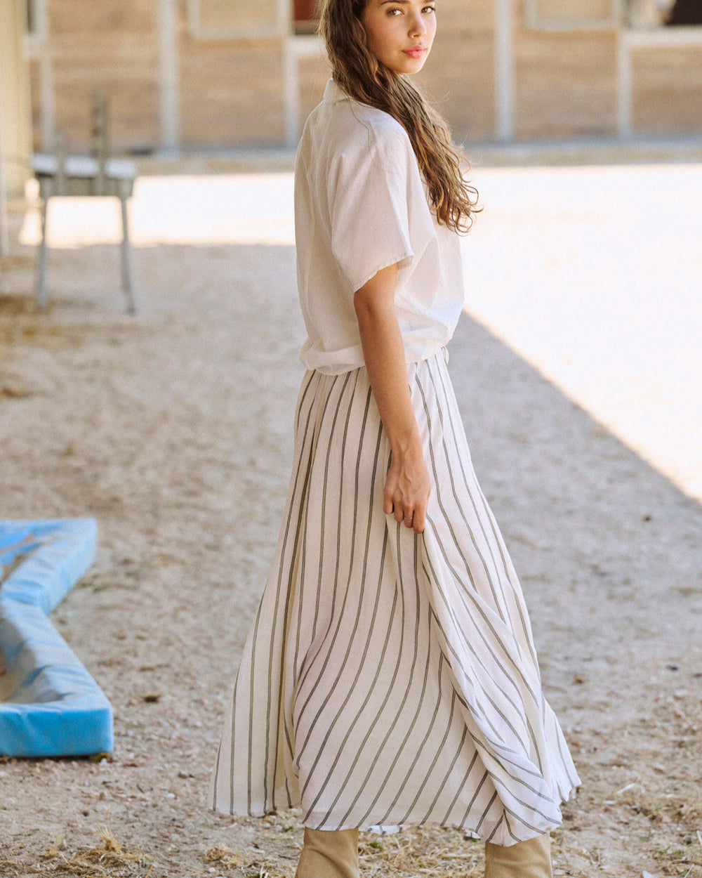 Jupe Jully à rayures kaki