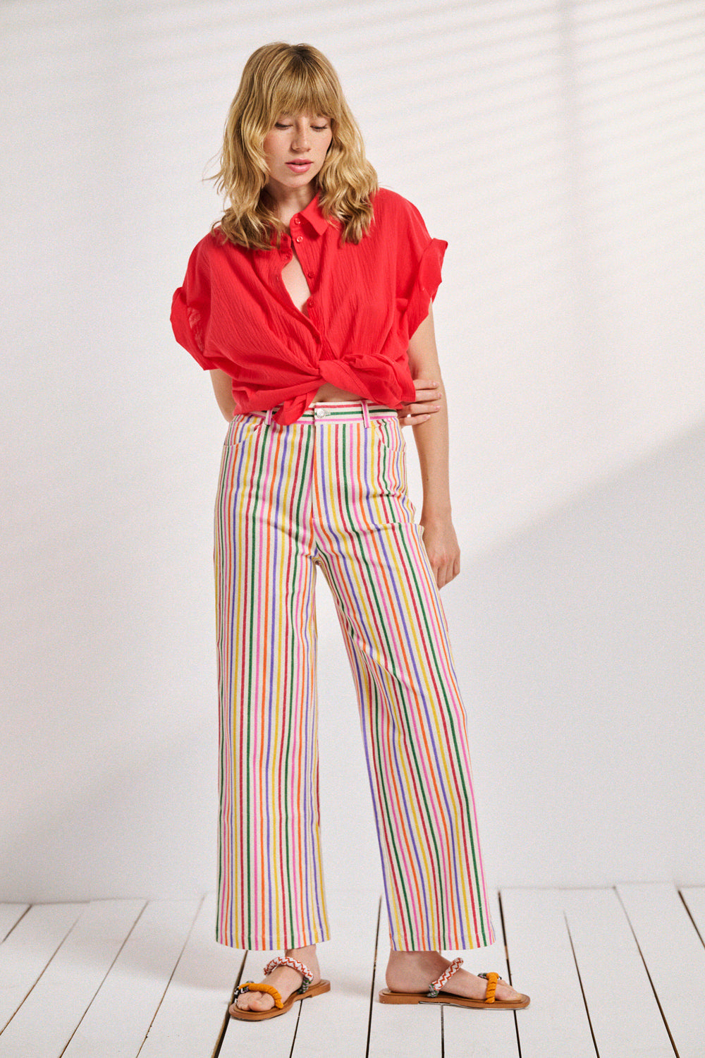 Pantalon Palon rayures multicolores