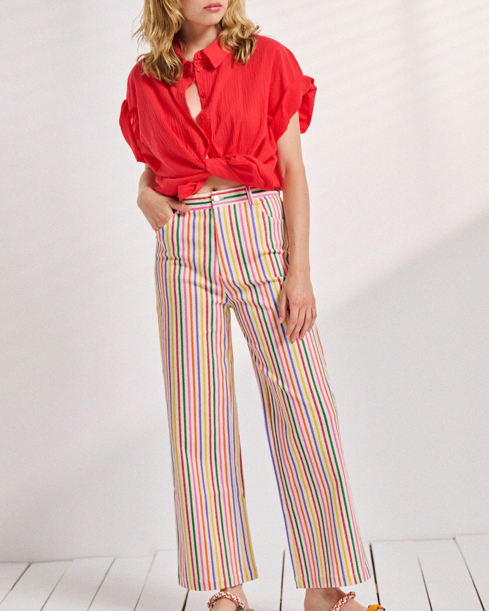 Pantalon Palon rayures multicolores