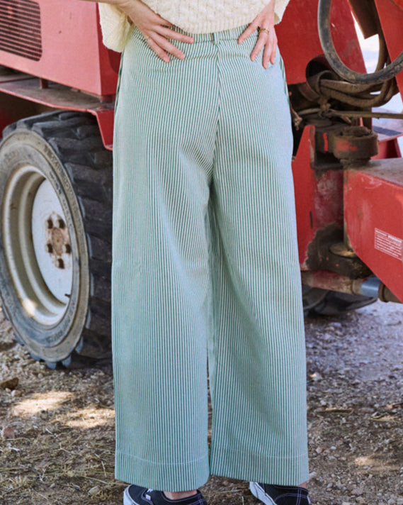 Pantalon Pol rayures vertes