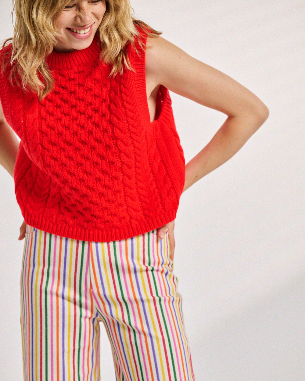 Pantalon Palon rayures multicolores