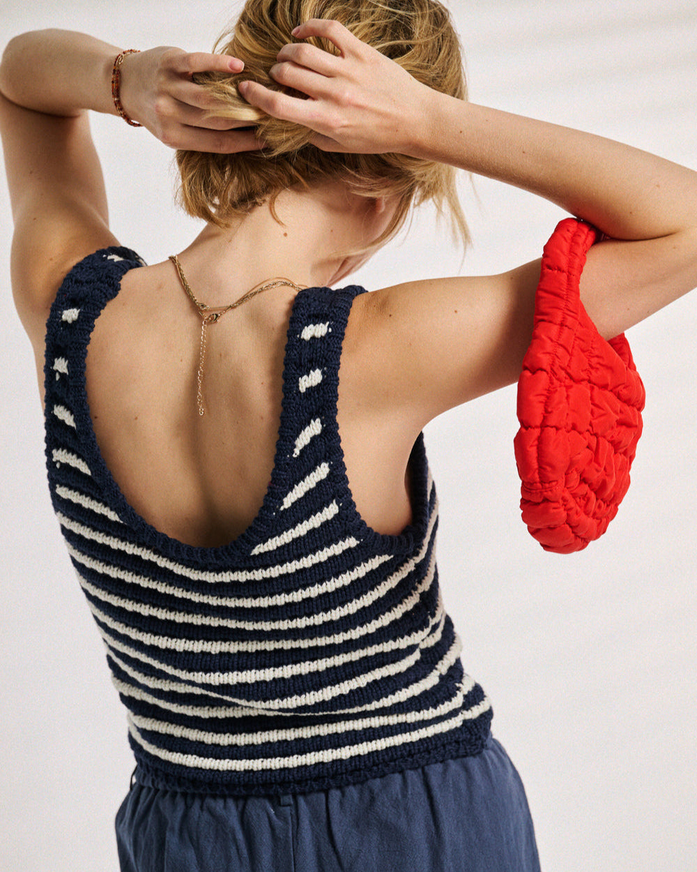 Top Manolo à rayures marines