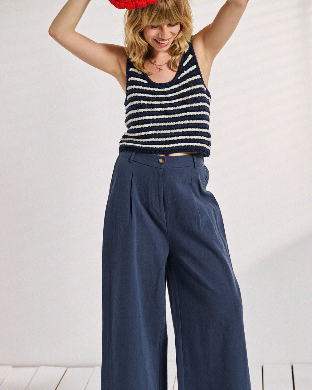 Top Manolo à rayures marines