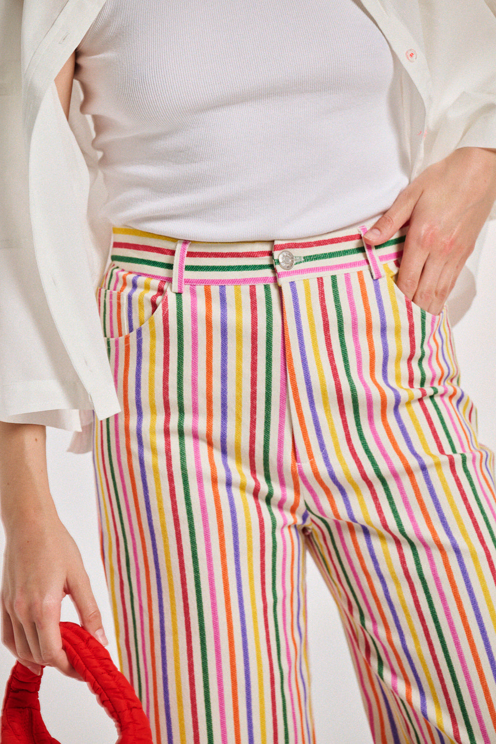 Pantalon Palon rayures multicolores