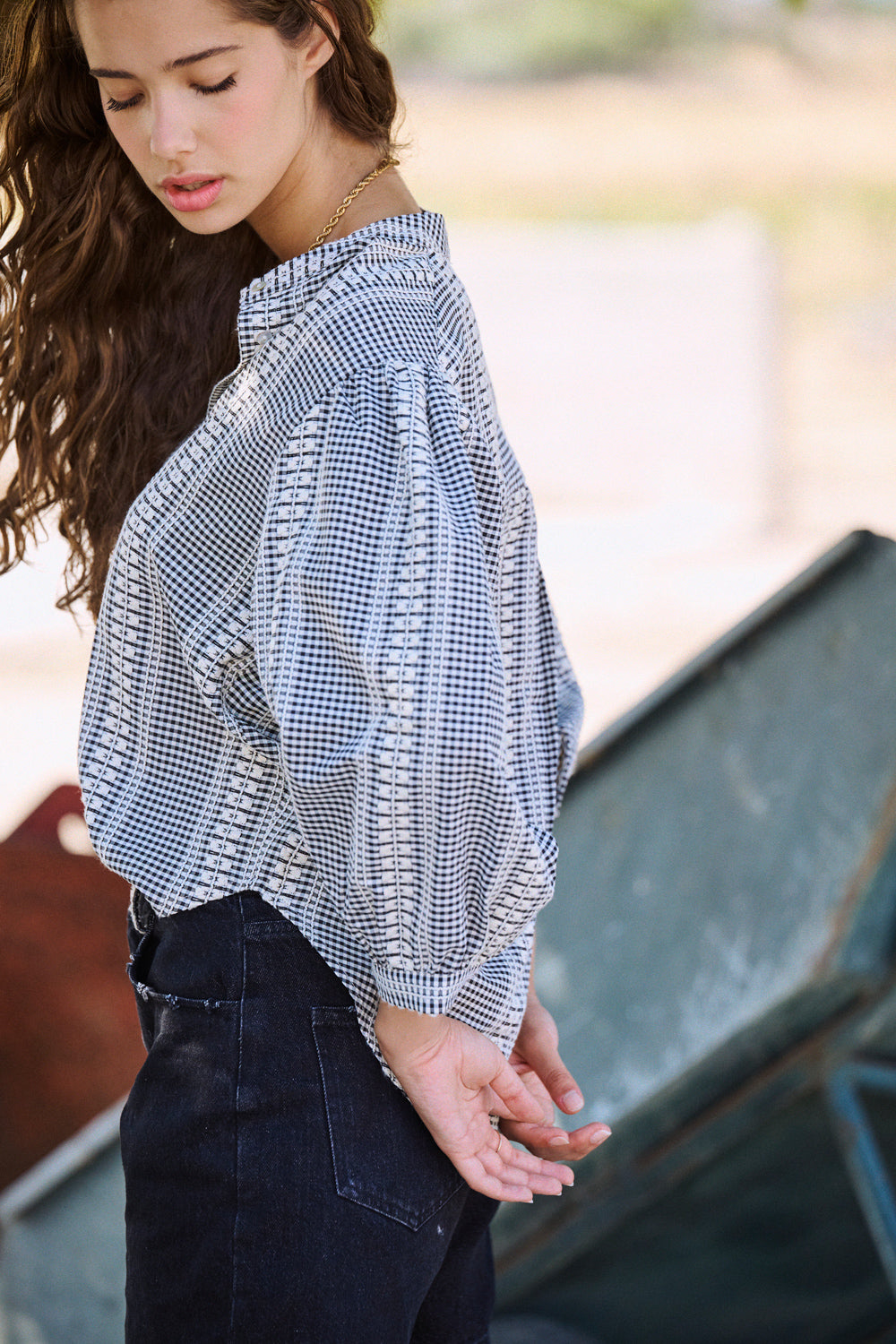 Blouse Catana vichy brodé