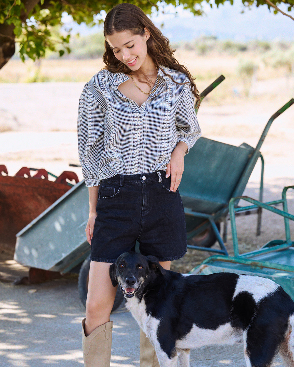 Blouse Catana vichy brodé
