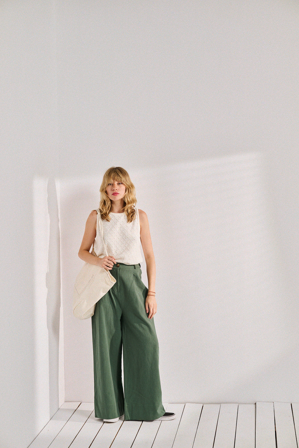 Débardeur Madani en maille blanche