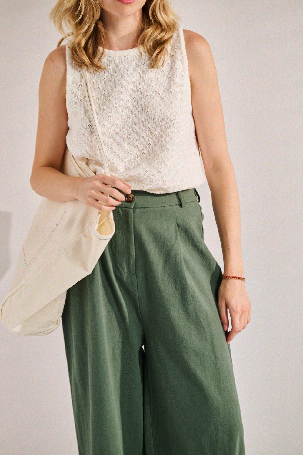 Débardeur Madani en maille blanche