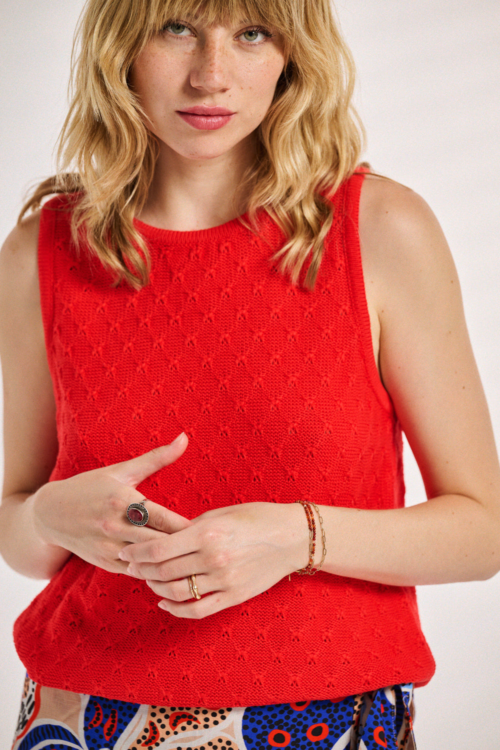 Débardeur Madani en maille rouge