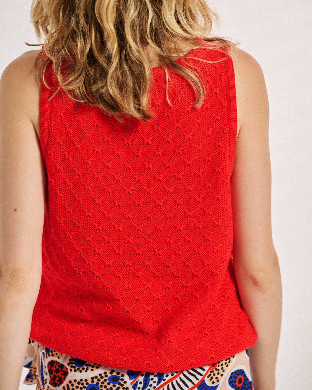 Débardeur Madani en maille rouge