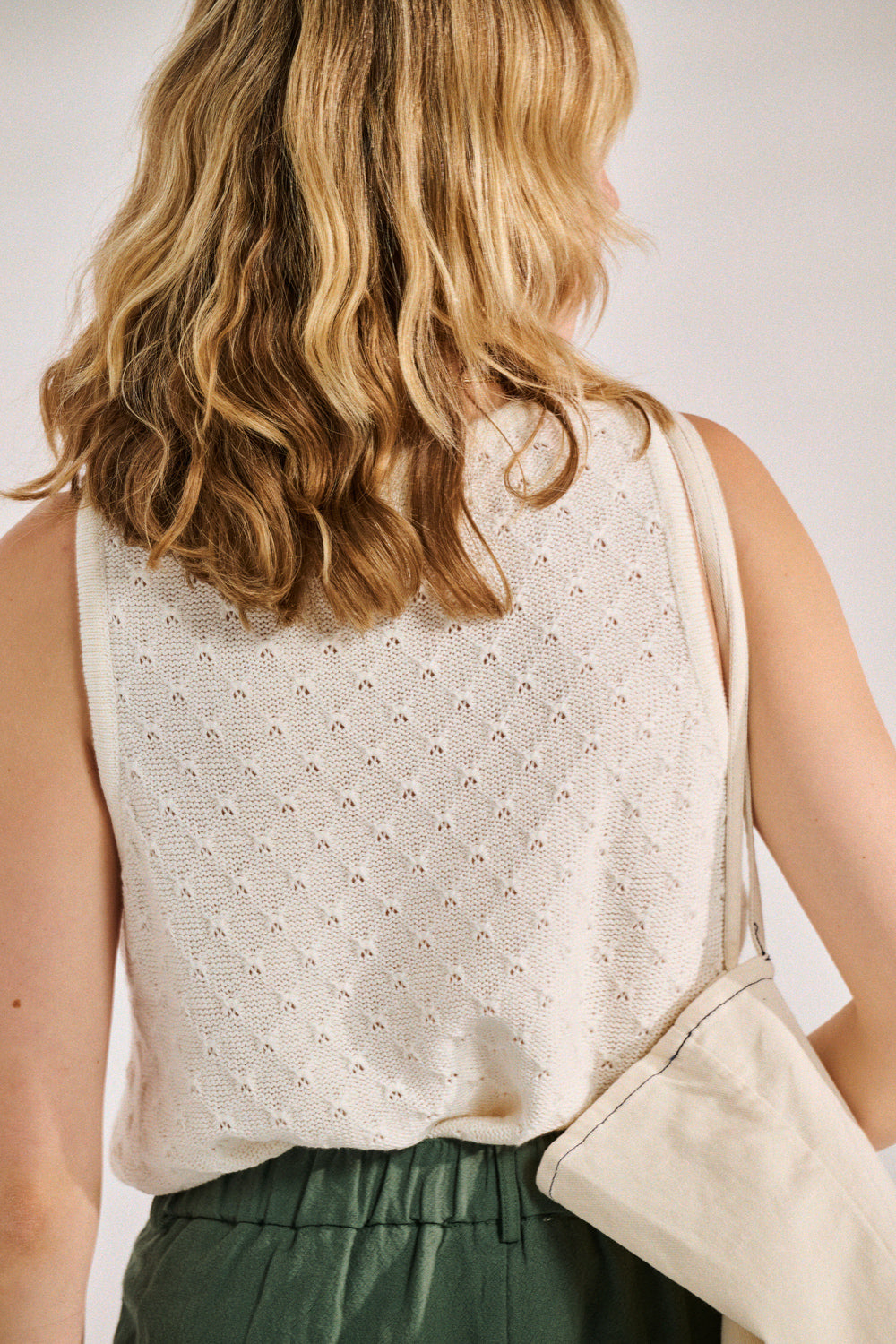Débardeur Madani en maille blanche